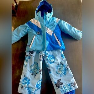 Girls Obermeyer ski coat and bibs size 4